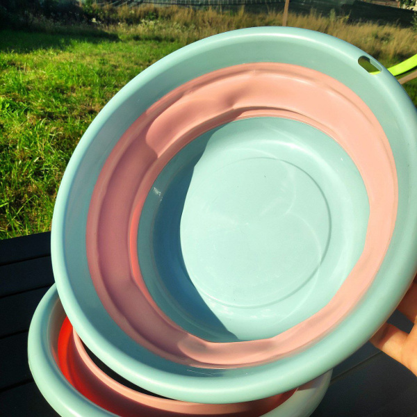 Тарелка силиконовая складная 36х27х13 см. / Миска туристическая круглая